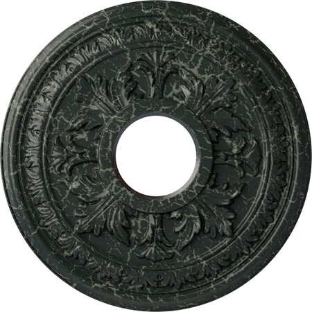 Ekena Millwork Baltimore Medallion (Canopies up to 5 1/2"), 15 3/8"OD x 4 1/4"ID x 1 1/2"P, Painted Turtle Crackle CM15BAPTC